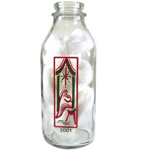 Eggnog Milk Bottle 2001 Christmas Collectible Colorado Nativity Farmhouse Décor